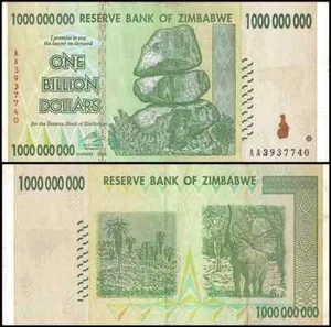 ๐ฟ๐ผ ZIMBABWE 1 BILLION DOLLAR BANKNOTE, AA/2008, P-83 - CIRCULATED ๐ฟ๐ผ - Picture 1 of 7