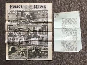 JACK THE RIPPER 1888 POLICE NEWSPAPER (8 PAGES) & POLICE WITNESS STATEMENT - Picture 1 of 22