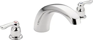 Moen Chateau T990 Chrome Two-Handle Low Arc Roman Tub Faucet Metal Deck Mounted - Picture 1 of 1