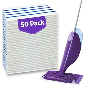 50 Count Microfiber Semidisposable Mop Pad Cloth Compatible With Swiffer Wetjet - Picture 1 of 8