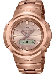 NEW Casio G-Shock FULL METAL ROSEGOLD ION-PLATED Ana-Digi Mens Watch AWM500GD-4A - Picture 1 of 5