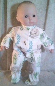 Ropa de muñeca Made2Fit American Girl 15" en pijama de patas madre y bebé animales - Imagen 1 de 1