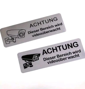 Alu Warnschild Warning Hinweis Achtung Video Überwachung Abschreckung Wohnmobil  - Bild 1 von 6