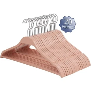 Elama Home 20 Piece Biodegradable Coat Hangers in Pink - Picture 1 of 8