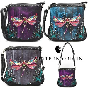 Colorido bolso de mano bandolera occidental primavera oculta libélula mujer - Imagen 1 de 13