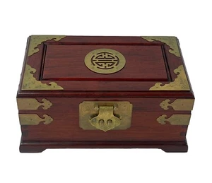 Chinese Asian Box Storage Home Decor Jewelry Box 10.5”x6.5”x5” Vintage Excellent - Picture 1 of 24