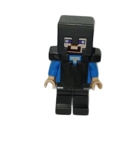 Lego Steve 21172 Minecraft Pearl Dark Gray Helmet, Armor and Legs Minifigure - Picture 1 of 2
