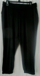 Lisa Rinna Collection Banded Bottom Knit Crop Pants Slate Black M NEW A287831 - Picture 1 of 5