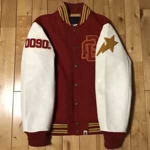 BAPE NFS limited Leather sleeve varsity jacket A Bathing Ape Size L - Picture 1 of 9