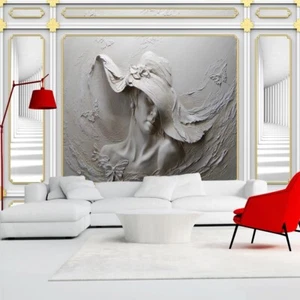 Fotomural no tejido mural murales 3d mujer moderna con sombrero 6593 - Imagen 1 de 3