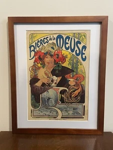 Mucha Beer Advertisement Framed Reproduction 12x15 Wall Art Nouveau Oktoberfest - Picture 1 of 3