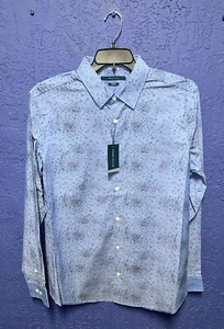 Perry Ellis Dress Shirt Mens Size XLT Chambray Print Stretch Fit Big and Tall - Picture 1 of 10