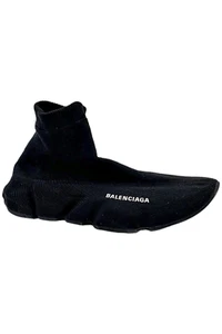 Balenciaga Women's Speed Recycled Knit Sneaker Black/Black - Picture 1 of 3
