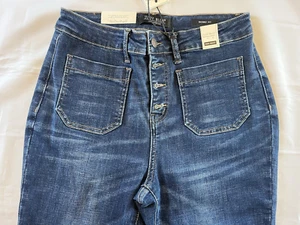 NWT Judy Blue Jeans Womens 11/30 Skinny Fit High Waist Button Fly Patch Pockets - Picture 1 of 11
