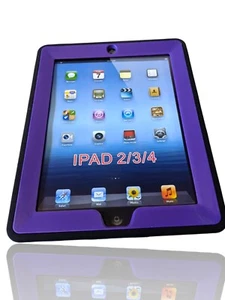 New Protective Case For iPad 2,3,4. Purple/Black, Kickstand. NS-9 - Picture 1 of 6