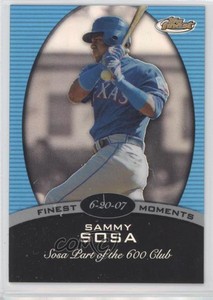 2008 Topps Finest Finest Moments Blue Refractor /299 Sammy Sosa #FM-SS