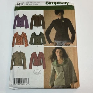Simplicity 4412 Misses Petite-able Jacket Collar Variations Pattern 8-16 *Uncut* - Picture 1 of 3