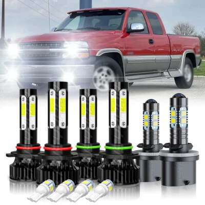 Комбинированные светодиодные фары дальнего ближнего света + противотуманные фары для Chevy Sonora 2000-2006 годов выпуска - Изображение 1 из 4