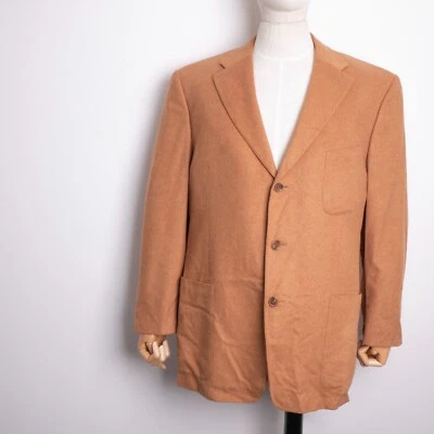 Blazer ERMENEGILDO ZEGNA Para Hombre Marrón Seda Lana Cachemira Tres Botones Talla 56 XL Foto 1 de 4