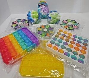 Pop It Push It Fidget Toy Bubble Sensory Stress Relief Kids &Family Multi Colors - Picture 1 of 34