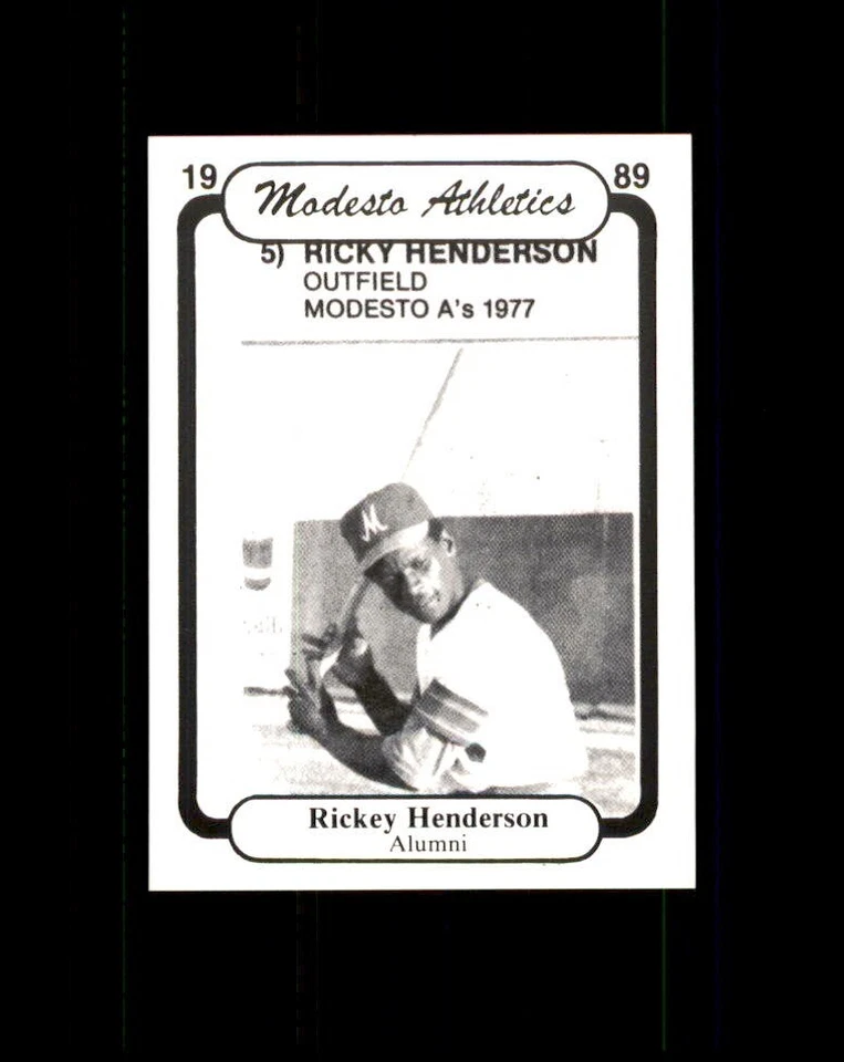 Tarjeta de béisbol Rickey Henderson Modesto Athletics A's Frank Chong #33 (G) Foto 1 de 1