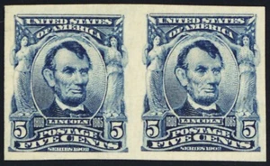 315, Mint XF NH - 5¢ Imperforate Pair - Very Clean! - Stuart Katz - Picture 1 of 1