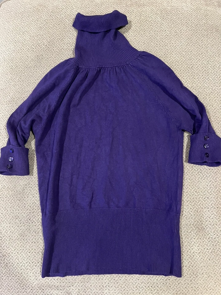 Takeout Women  Purple Pullover Sweater Short Sleeve Turtleneck Large - Image 1 of 1