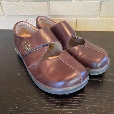 Maryjane Brown Leather  Comfort Shoe Algeria Kai 602 Butterfly Low Wedge - Image 1 of 4