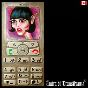 painting art contemporary artist modern cartoon old telephone home decor vampire - Picture 1 of 24