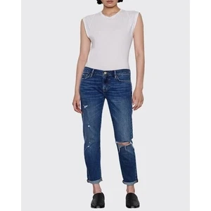 Pantalones de mezclilla para mujer talla 31 Le Garcon pierna recta en Eaton desgastados - Imagen 1 de 12