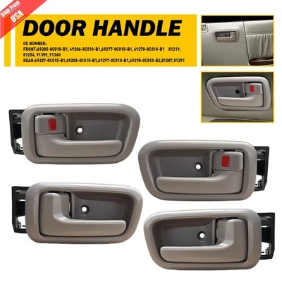 4x For Toyota Tundra 00-06 Beige Interior Front Rear Left Right Door Handle+Trim Foto 1 de 4