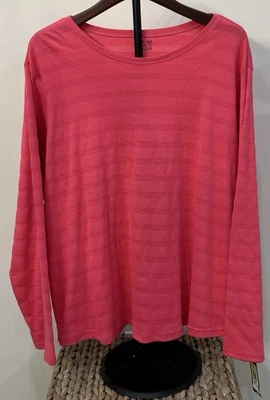 Camiseta de mujer CHEROKEE EVERYDAY rosa manga larga 1X pulóver elástico brillante Foto 1 de 4