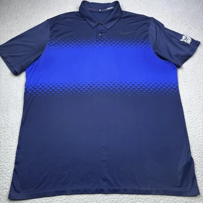 Butler Bulldogs Shirt Polo Mens XL Blue NCAA Basketball Nike Tiger Woods Dri Fit - Image 1 of 4