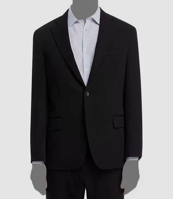 Vince Mens Black Stretch Wool Unstructured Slim Fit Suit Jacket Size 44R - Изображение 1 из 2
