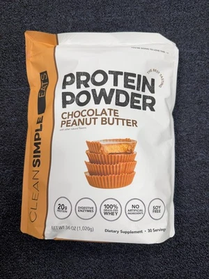 Clean Simple Eats сывороточный протеин порошок, шоколадное арахисовое масло 30 порций - Изображение 1 из 4