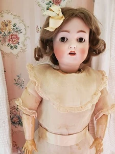 Antique German 24" Hertel Schwab Mold # 136 Bisque Head Compo Body Dressed Doll - Picture 1 of 24