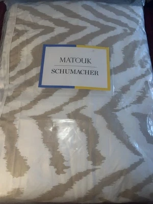 Funda nórdica Matouk Schumacher Queen Quincy algodón egipcio arena nueva Foto 1 de 4