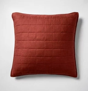 Almohada acolchada Euro Heavyweight mezcla de lino sham arcilla oscura - Casaluna NUEVO - Imagen 1 de 9