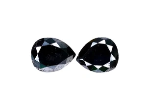 10.24 CTS Diamante Natural Negro Corte Pera 2 piezas Piedras Preciosas Sueltas, "ver video  - Imagen 1 de 3