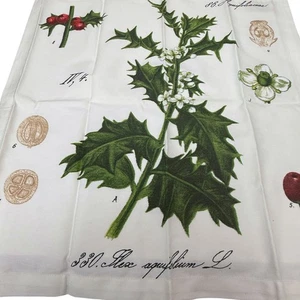 Williams Sonoma Holly Botanical Napkins Set of 3 Cotton Holiday Christmas Dining - Picture 1 of 10