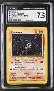 CGC 7.5 Houndour 2001 Neo Discovery 5/75 Holo SWIRL Pokemon Card - Picture 1 of 2