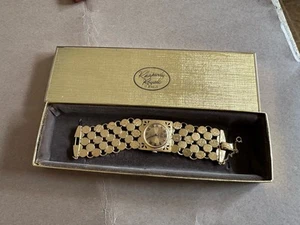 Vintage Rhapsody Royale Damenuhr 17 Jewels Swiss verziertes Goldarmband neuwertig Box " - Bild 1 von 14