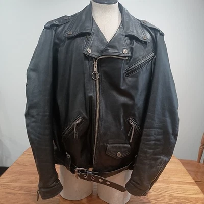 Chaqueta de Cuero Harley Davidson Cabeza de Pala Años 90 De Colección Para Hombres 2XL XXL EE. UU. Motocicleta Foto 1 de 4