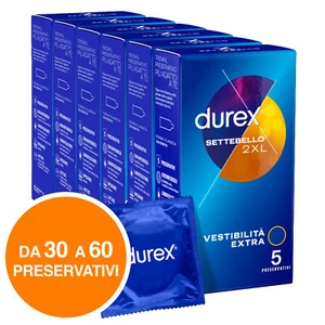 Durex Settebello 2XL Preservativi Classici Profilattici Extra Large Lubrificati - Foto 1 di 3