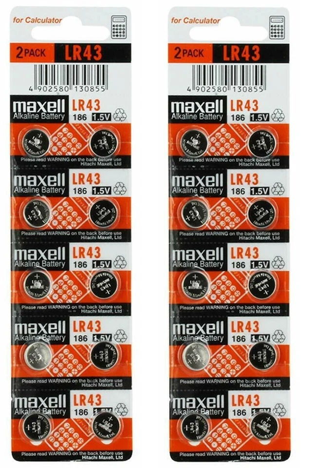Pilas alcalinas Maxell Lr43 186 de 20 unidades de pila de botón de batería de 1 5 V paquete Ag12 Foto 1 de 1