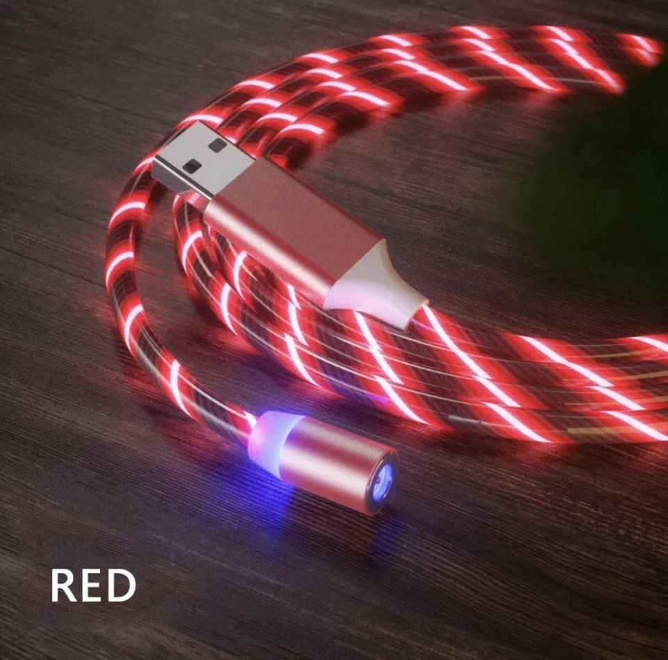 LED 3 in 1 Magnetic Charger Cable Fast Charging USB 2.4A For UNIVERSAL mobile  - Image 1 of 4