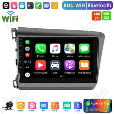 Android 13.0 For Honda Civic 2012 Car Stereo Radio Wifi Navi GPS Apple CarPlay - Image 1 of 4