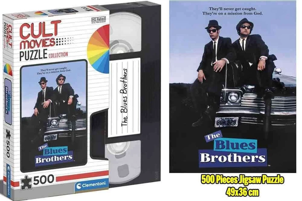 THE BLUES BROTHERS Cult Movie Puzzle Jigsaw 49Cm x 36Cm 500 Pezzi Clementoni