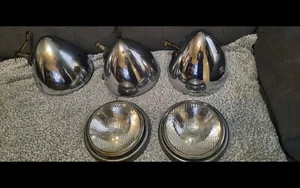 Headlamp LUCAS KING OF THE ROAD 147 HEADLIGHTS CHROME BODY vintage brass - Picture 1 of 24