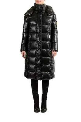 Nueva Chaqueta Parka Larga $850 Plein Sport Para Mujer Negra Con Capucha Logo Cremallera M Foto 1 de 4